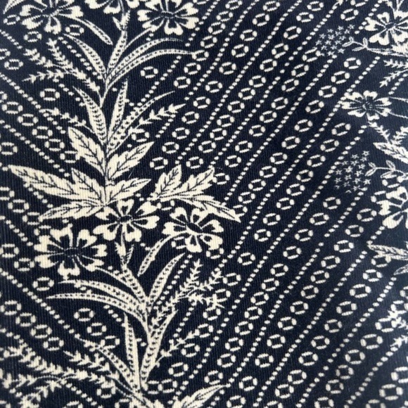 Pilcro and the Letterpress Jean Floral Serif Needlecord Blue Pants Size 29 - Picture 6 of 11